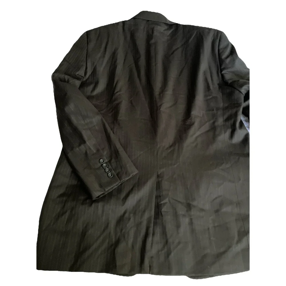 JOSEPH &‎ FEISS Super 100's Wool Pin Striped Dark Gray Blazer Size 46 Long